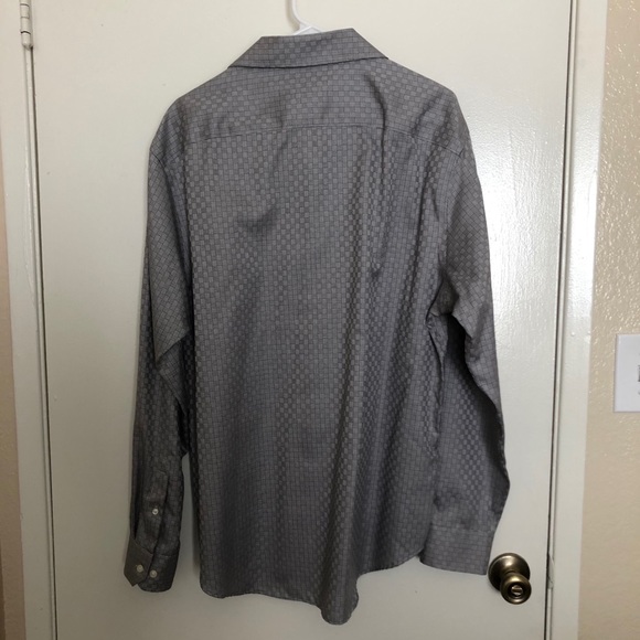 Pronto Uomo Non-Iron Black & Gray Shirt XL - Picture 2 of 4
